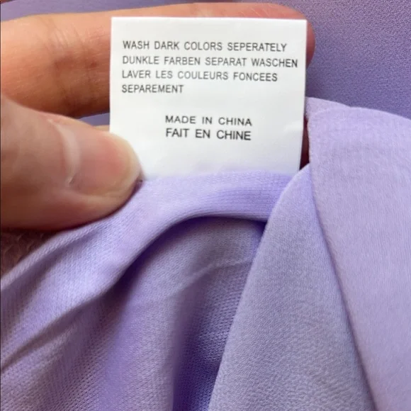 Acevog Lavender Chiffon Women's Blouse - Picture 5 of 9